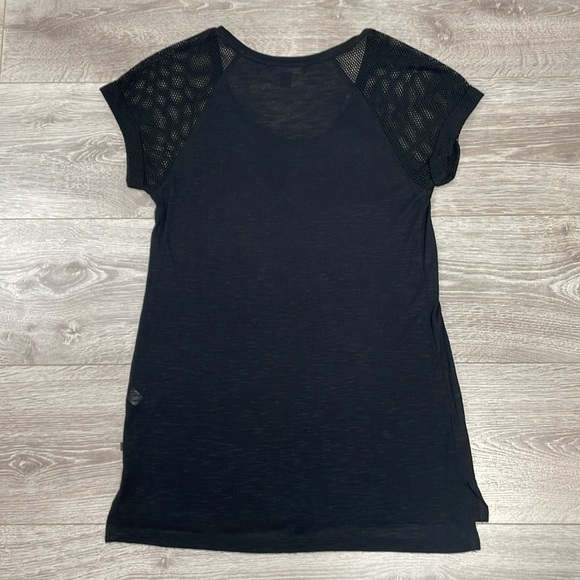 NWT Rock & Republic Black Tie Graphic Floral Rose Short Fishnet Mesh Sleeves XS - Picture 13 of 13